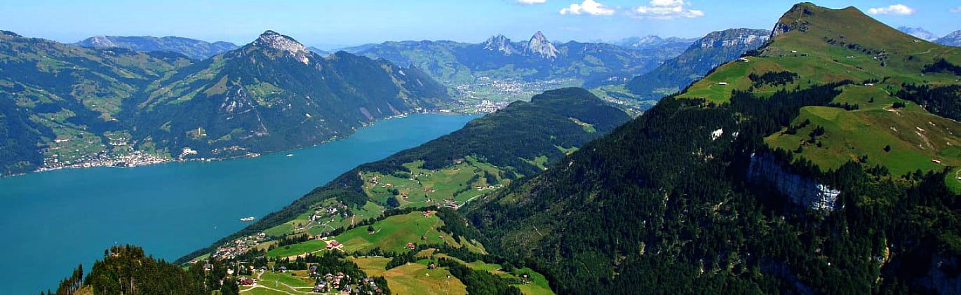 Alpine view of Lake Lucerne as seen as part of the multi-day Lucerne Hike by Echo Trails