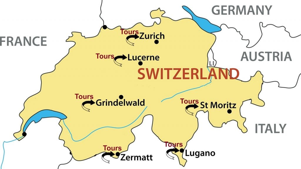 SwitzerlandMapwithCities and Tours | Echo Trails