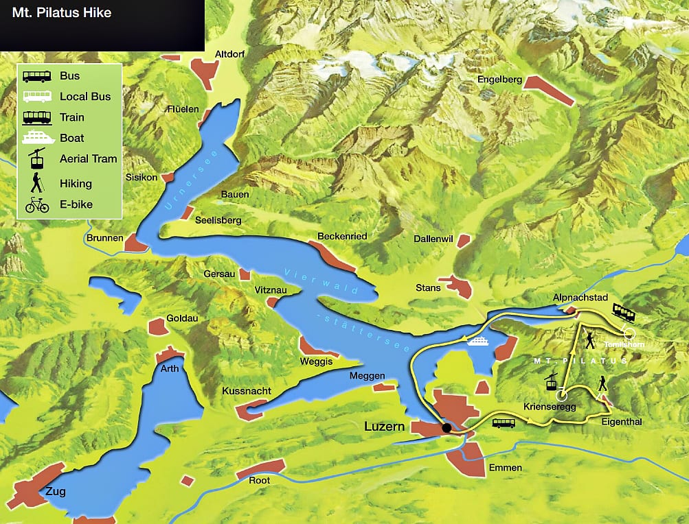 Mt Pilatus Hiking Map