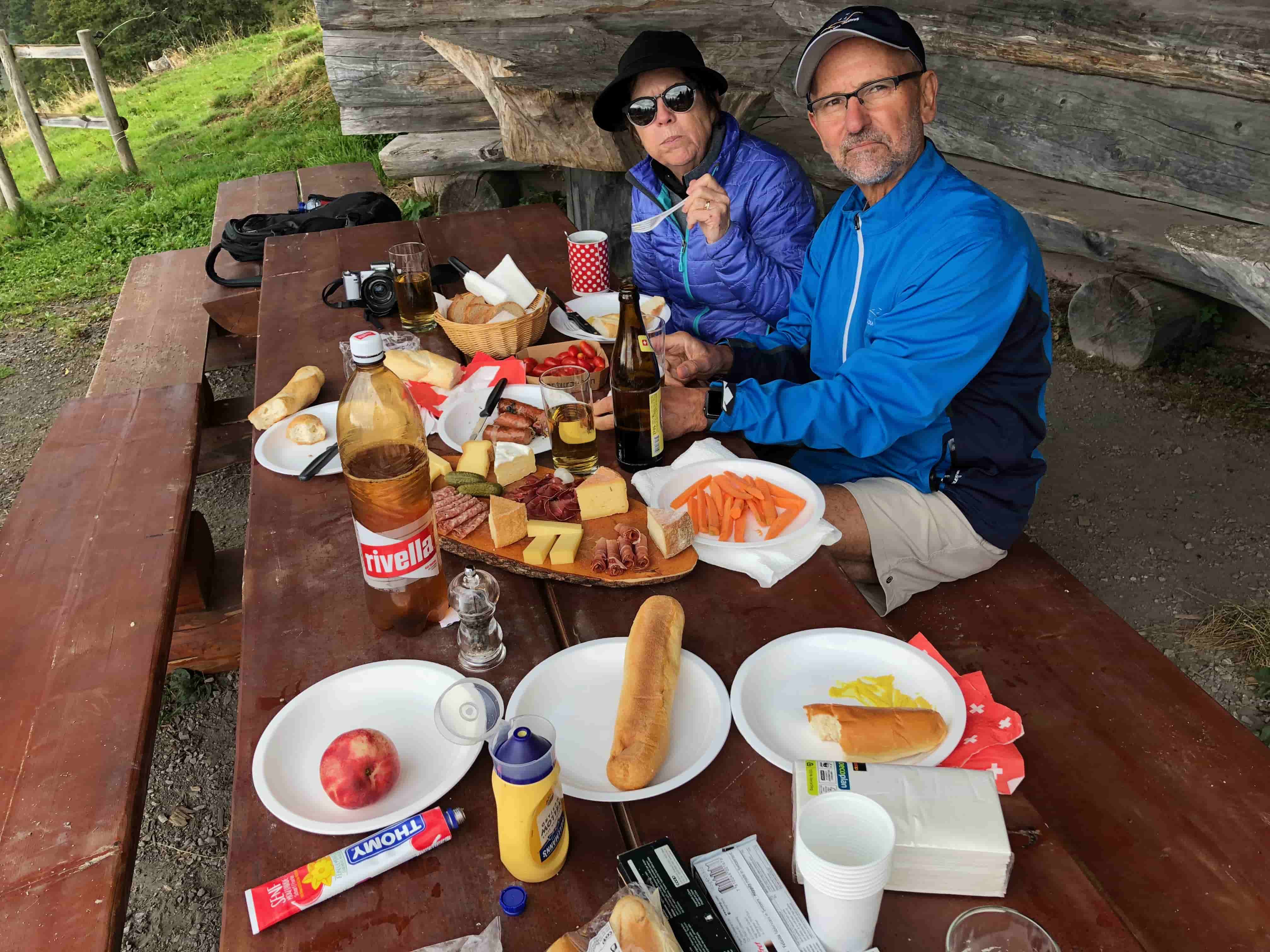 Outdoor Grilling of Swiss Sausages - Mt. Rigi tour