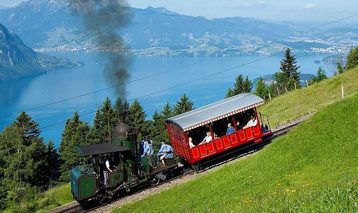 mt rigi cogwheel train Switzerland