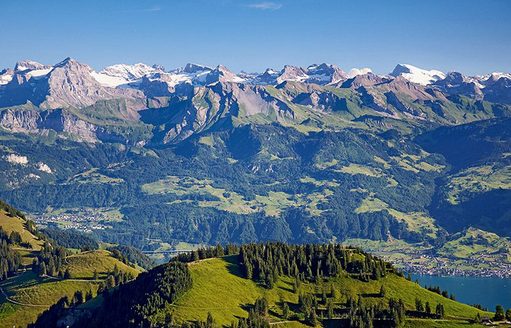 View from top of Switzerland's Mt Rigi